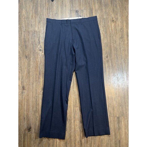 Banana Republic Pants Mens 36x32 Tailored Slim Fit Wool Dress Blue Trousers - Picture 1 of 7
